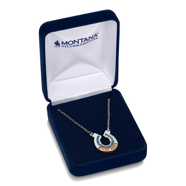 Inner Light Turquoise Horseshoe Necklace - Broken horn