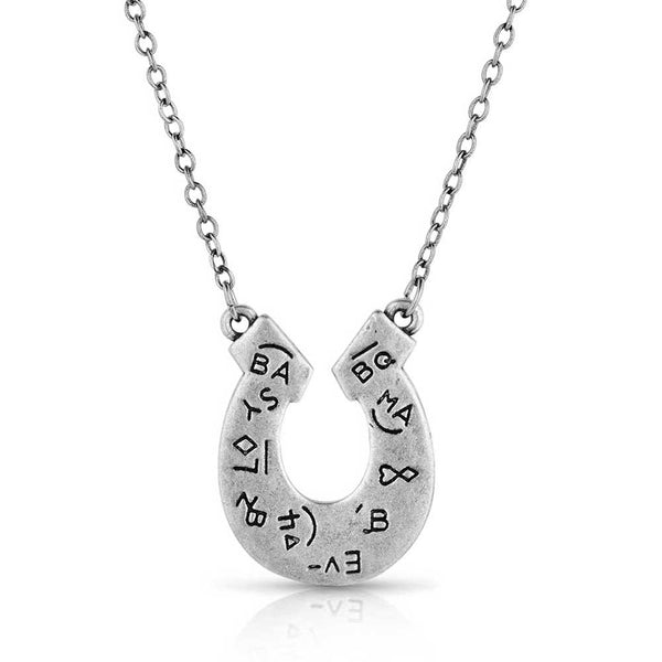 Inner Light Turquoise Horseshoe Necklace - Broken horn