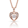 Let's Dance A Little Dance Rose Gold Heart Necklace - Broken horn