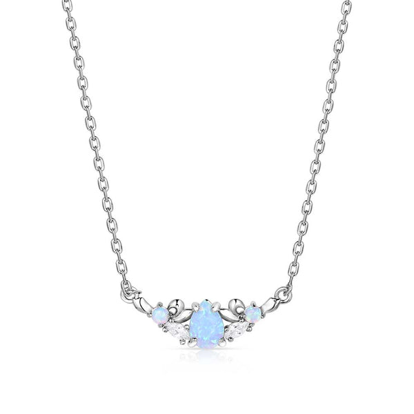 Refined Grace Opal Crystal Necklace - Broken horn