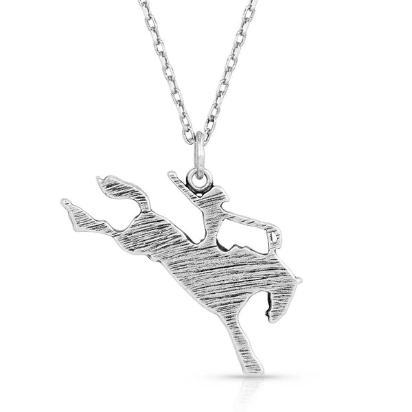Saddle Bronc Rider Pendant Necklace - Broken horn