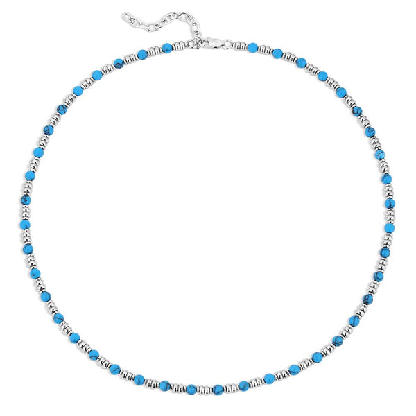 Turquoise Beaded Necklace - Broken horn