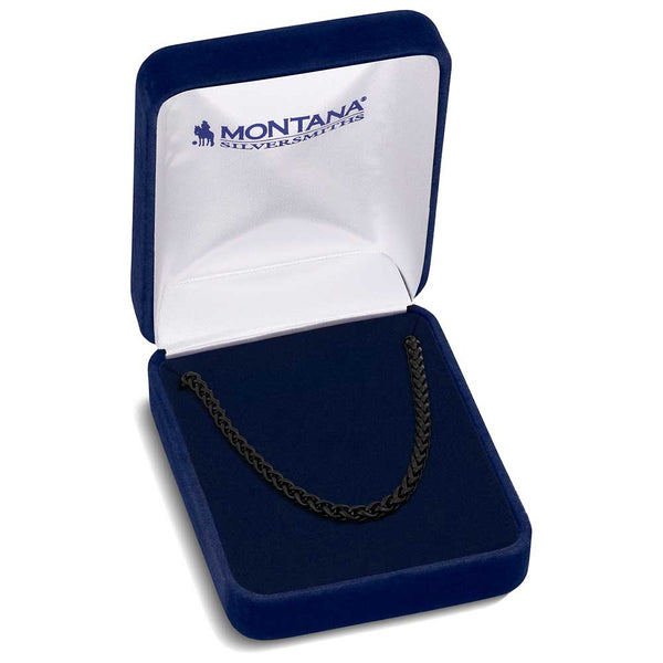 Midnight Onyx Wheat Chain Necklace - Broken horn