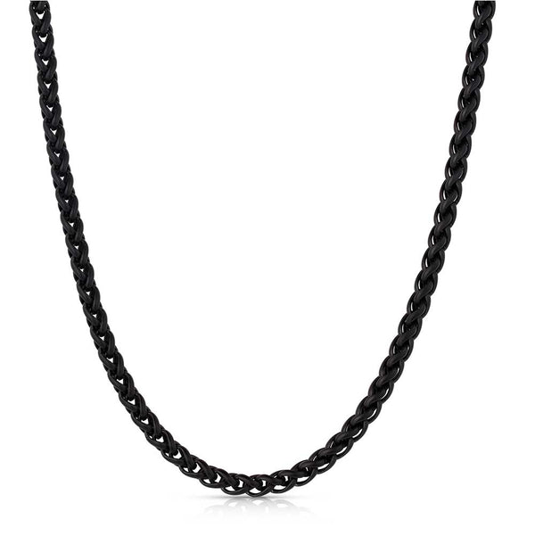Midnight Onyx Wheat Chain Necklace - Broken horn