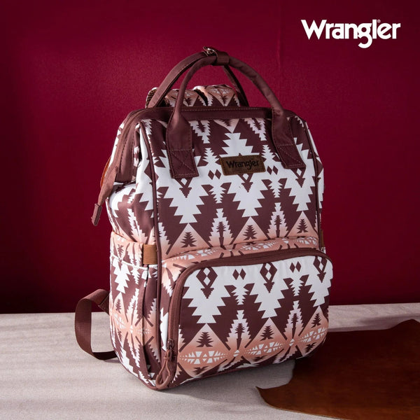 Wrangler Aztec Southwestern Print Diaper Bag - Broken horn