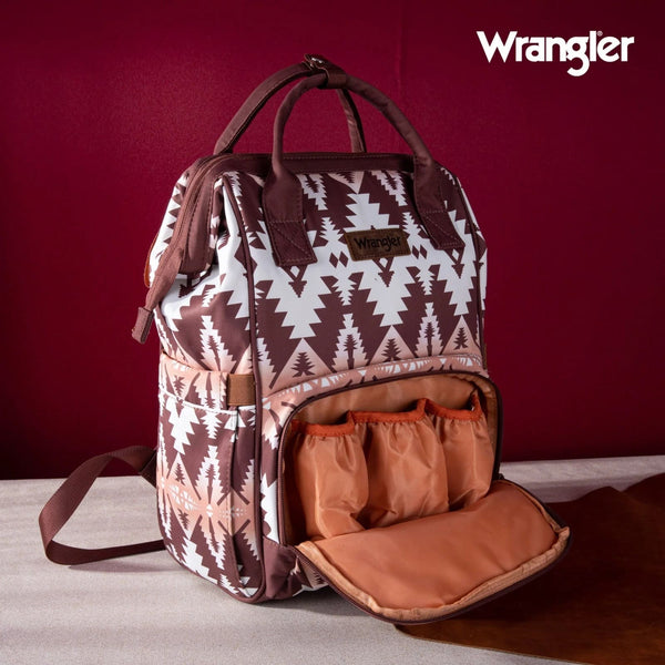 Wrangler Aztec Southwestern Print Diaper Bag - Broken horn