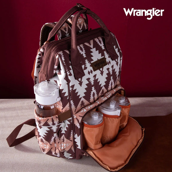 Wrangler Aztec Southwestern Print Diaper Bag - Broken horn