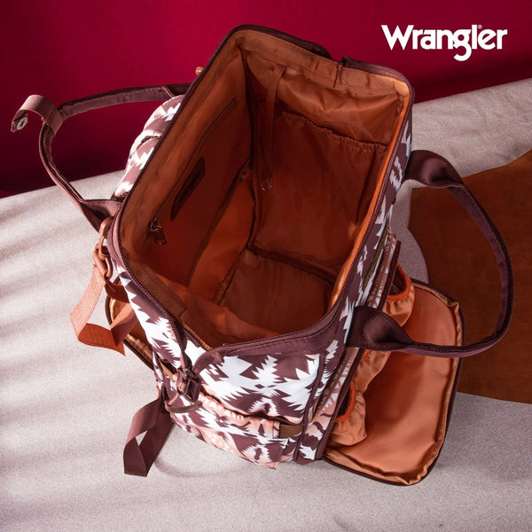 Wrangler Aztec Southwestern Print Diaper Bag - Broken horn