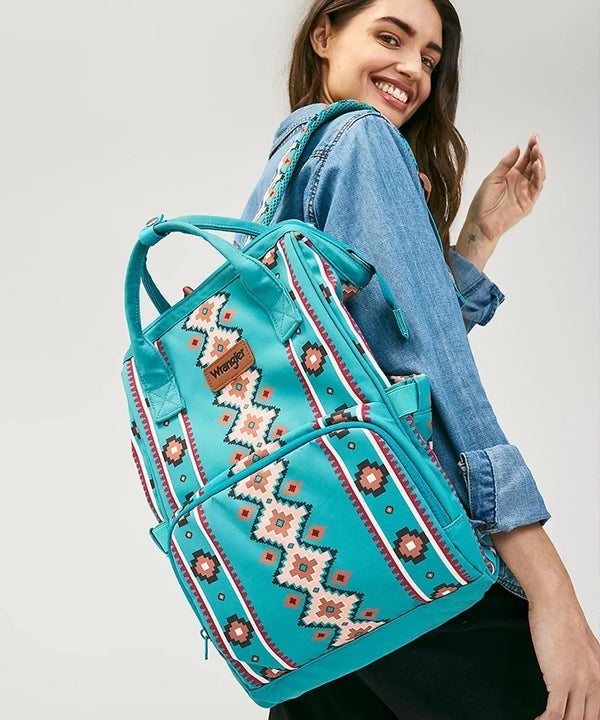Wrangler Aztec Southwestern Print Diaper Bag - Broken horn