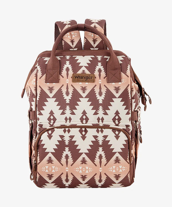 Wrangler Aztec Southwestern Print Diaper Bag - Broken horn