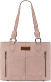 Wrangler Braided Detail Multi Pockets Concealed Carry Tote - Broken horn
