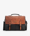 Wrangler Genuine Leather Weatern Vintage Tooled Bag - Broken horn
