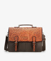 Wrangler Genuine Leather Weatern Vintage Tooled Bag - Broken horn