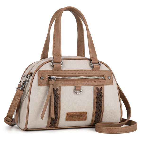 Wrangler Whipstitch Collection Satchel/Crossbody Bag - Broken horn