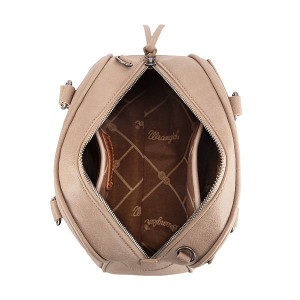 Wrangler Whipstitch Collection Satchel/Crossbody Bag - Broken horn