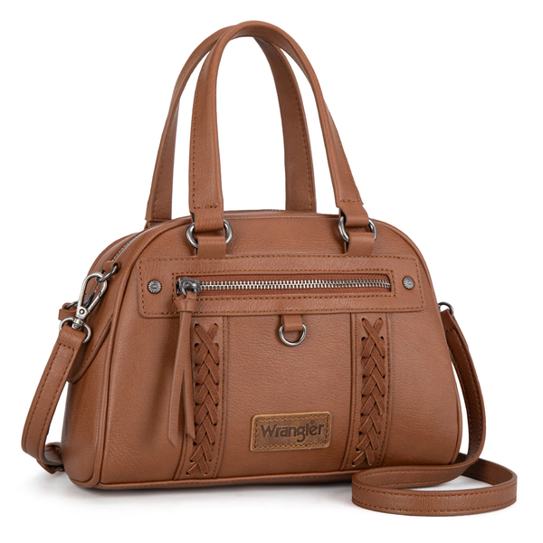 Wrangler Whipstitch Collection Satchel/Crossbody Bag - Broken horn