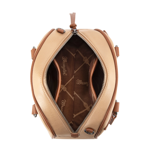 Wrangler Whipstitch Collection Satchel/Crossbody Bag - Broken horn