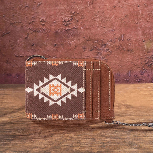 Wrangler Southwestern Aztec Print Mini Zip Card - Broken horn