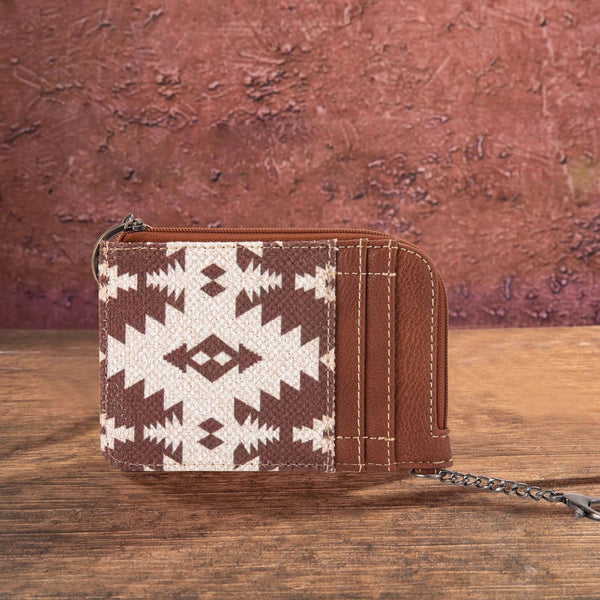 Wrangler Southwestern Aztec Print Mini Zip Card - Broken horn