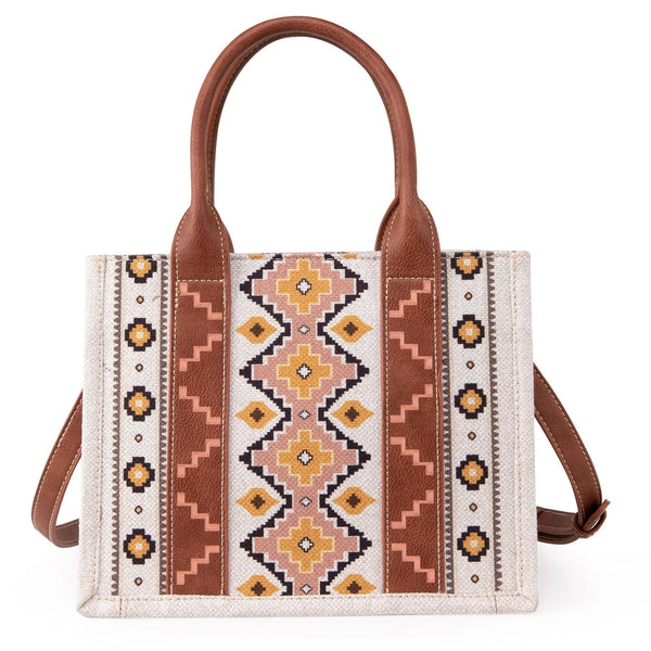 Wrangle Allover Aztec Dual Sided Crossbody Canvas Tote/CrossBody - Broken horn