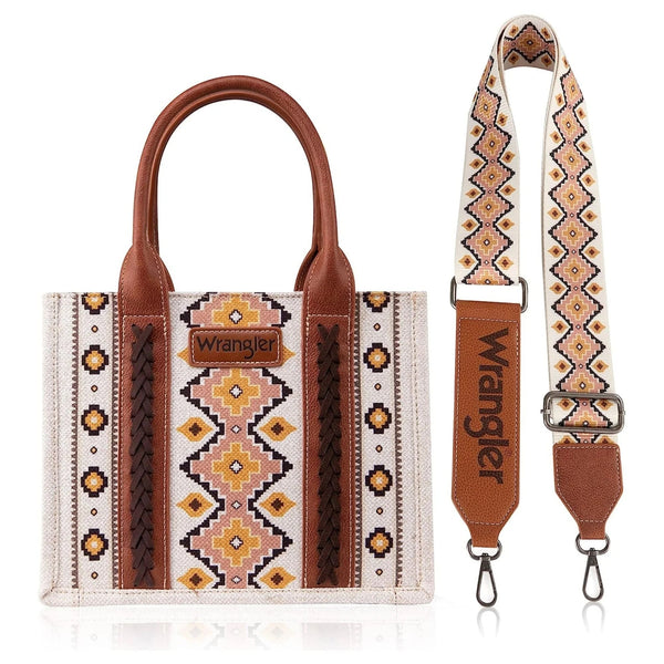 Wrangle Allover Aztec Dual Sided Crossbody Canvas Tote/CrossBody - Broken horn