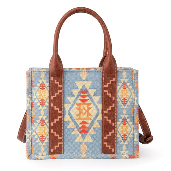 Wrangle Allover Aztec Dual Sided Crossbody Canvas Tote/CrossBody - Broken horn