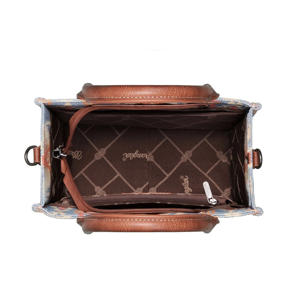 Wrangle Allover Aztec Dual Sided Crossbody Canvas Tote/CrossBody - Broken horn