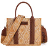 Wrangler Denim Denim Frayed Fringe Canvas Tote/Crossbody - Brown - Broken horn