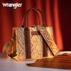 Wrangler Denim Denim Frayed Fringe Canvas Tote/Crossbody - Brown - Broken horn