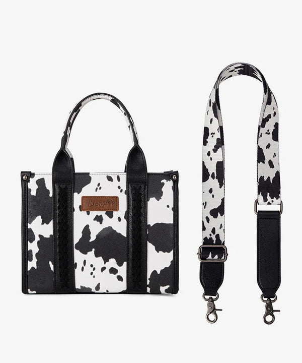 Wrangler Cow Print Concealed Carry Tote/Crossbody - Broken horn