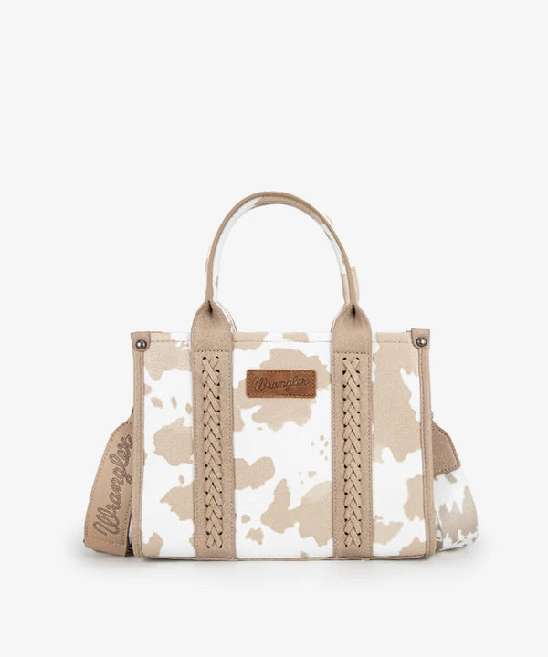 Wrangler Cow Print Concealed Carry Tote/Crossbody - Broken horn