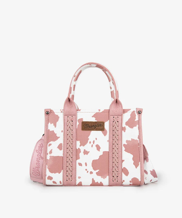 Wrangler Cow Print Concealed Carry Tote/Crossbody - Broken horn