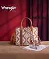Wrangler Aztec Print Whipstitch Canvas Tote Bag - Broken horn