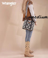 Wrangler Aztec Print Whipstitch Canvas Tote Bag - Broken horn