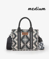 Wrangler Aztec Print Whipstitch Canvas Tote Bag - Broken horn