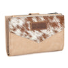 Wrangler Genuine Hair-On Cowhide Card Holder Bi-Fold Wallet - Broken horn