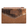 Wrangler Genuine Hair-On Cowhide Card Holder Bi-Fold Wallet - Broken horn