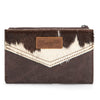 Wrangler Genuine Hair-On Cowhide Card Holder Bi-Fold Wallet - Broken horn