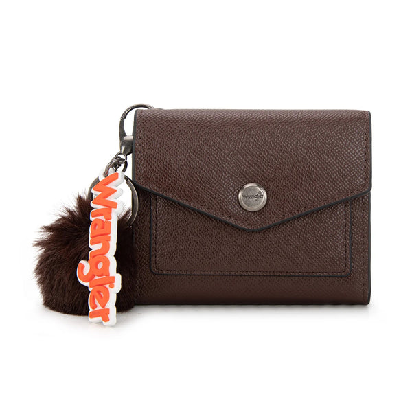Wrangler Tri-Fold Wallet with Keyring Pom Pom - Broken horn