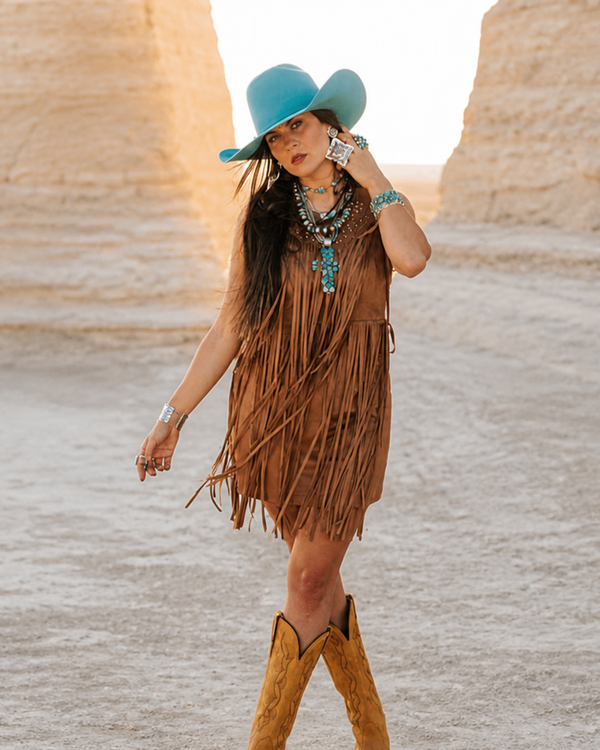 Ladies Suede Dress - Broken horn