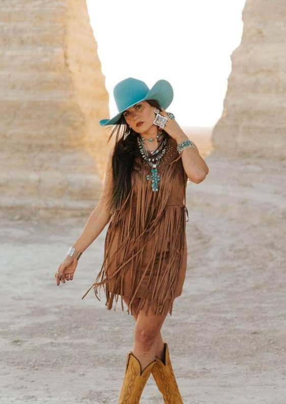 Ladies Suede Dress - Broken horn