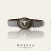Cinturon Pelo Gris 1 3/4" Hebilla Longhorn con Diamantes - Broken horn