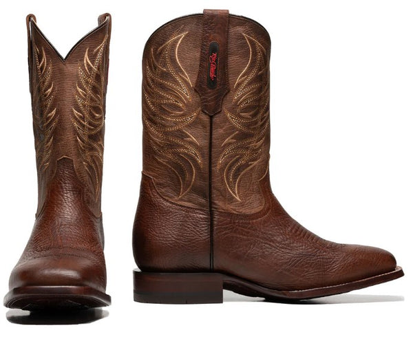 Rio Grande Fenix Rodeo Boot - Redwood - Broken horn