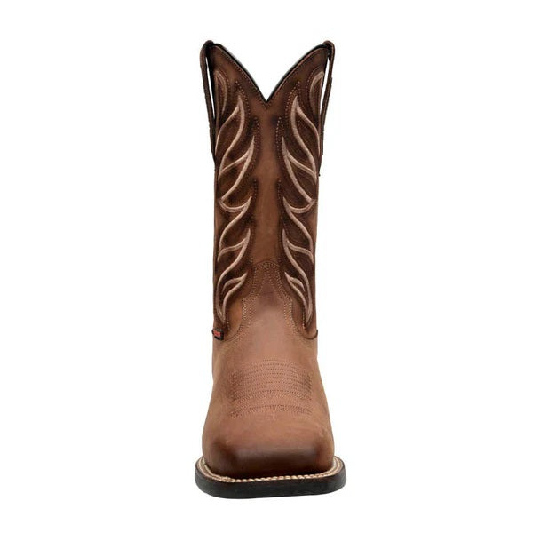 Rio Grande Michigan Western Boots - Wide Square Toe - Broken horn