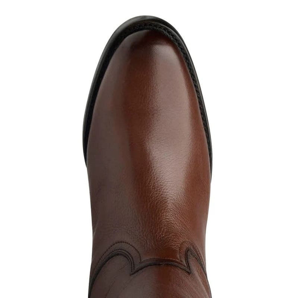 Rio Grande Wichita Roper Leather Boot with Side Closure - Round Toe - Broken horn
