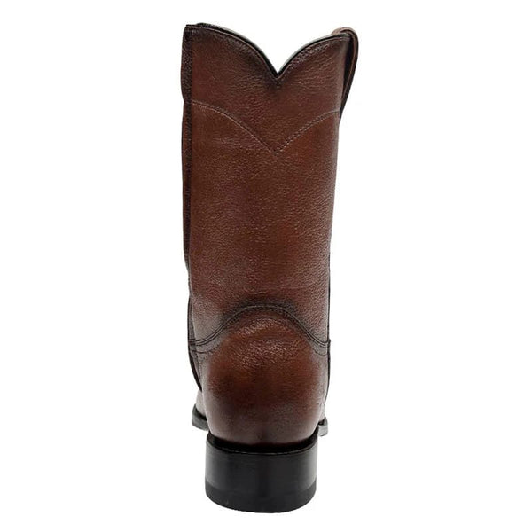 Rio Grande Wichita Roper Leather Boot with Side Closure - Round Toe - Broken horn