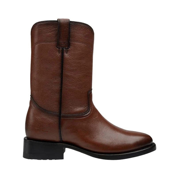 Rio Grande Wichita Roper Leather Boot with Side Closure - Round Toe - Broken horn