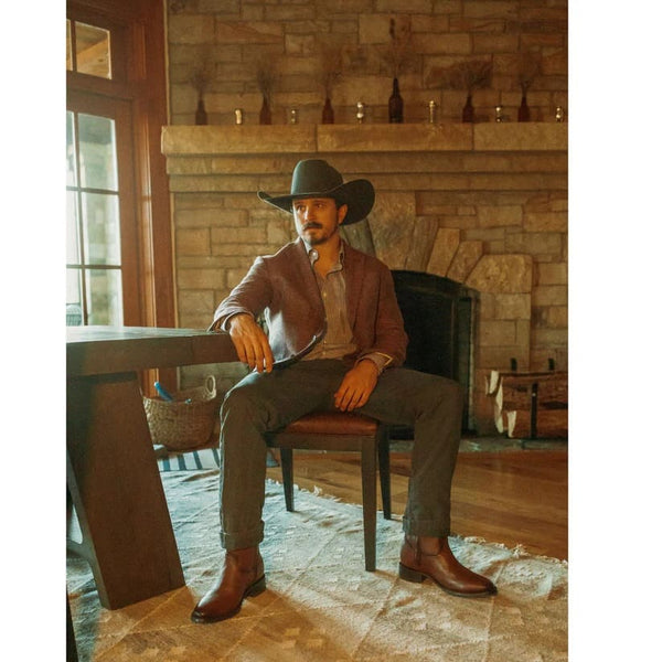 Rio Grande Wichita Roper Leather Boot with Side Closure - Round Toe - Broken horn
