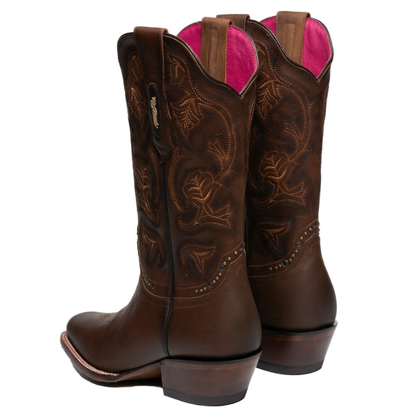 Rio Grande Sandy Embroidery Western Boots Square Toe - Broken horn
