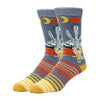 Desert Nights | Men's Premium Cotton Crew Dress Socks - Broken horn
